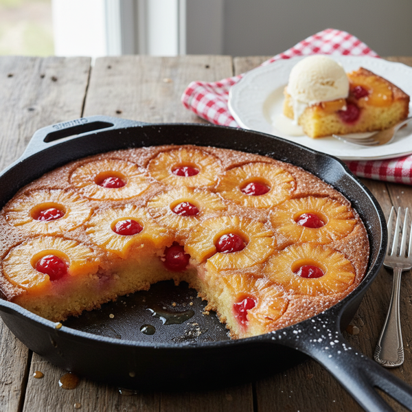 Classic Skillet Pineapple Upside-Down Cake recipe