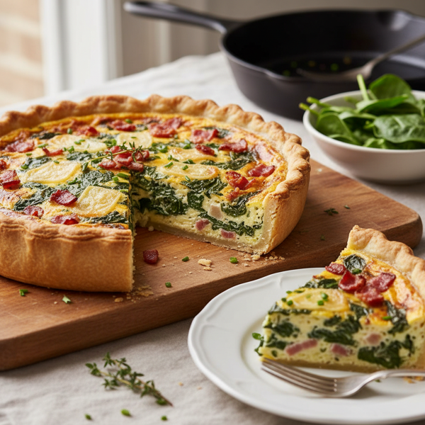 Classic Spinach and Bacon Quiche recipe