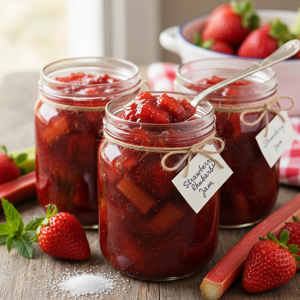 Classic Strawberry-Rhubarb Jam recipe