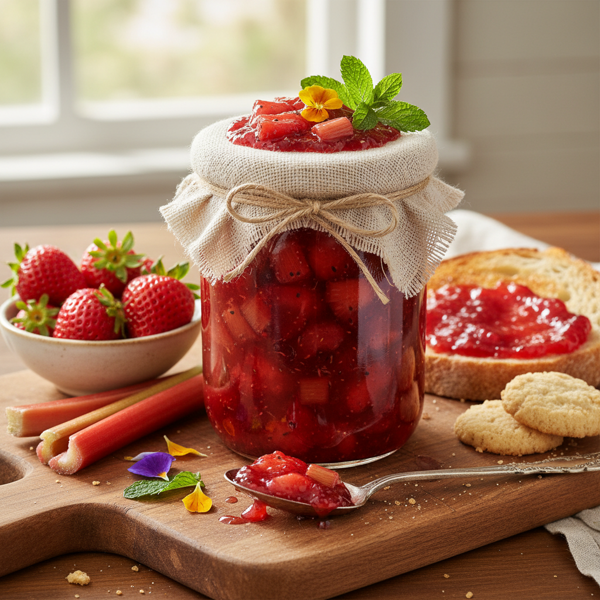 Classic Strawberry Rhubarb Preserve recipe