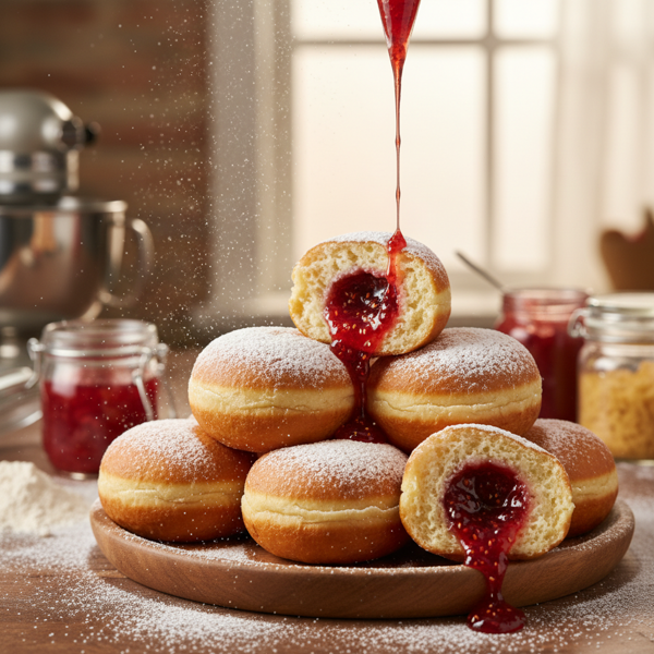Classic Sufganiyot - Traditional Jelly Doughnuts recipe