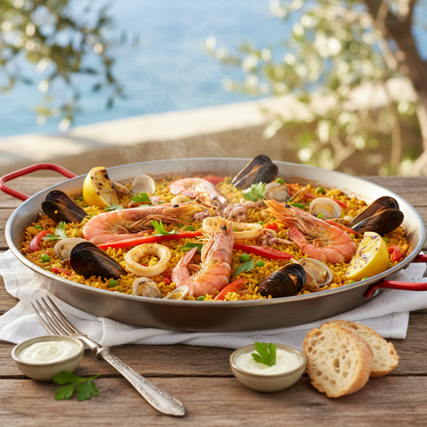 Classic Valencian Seafood Paella recipe
