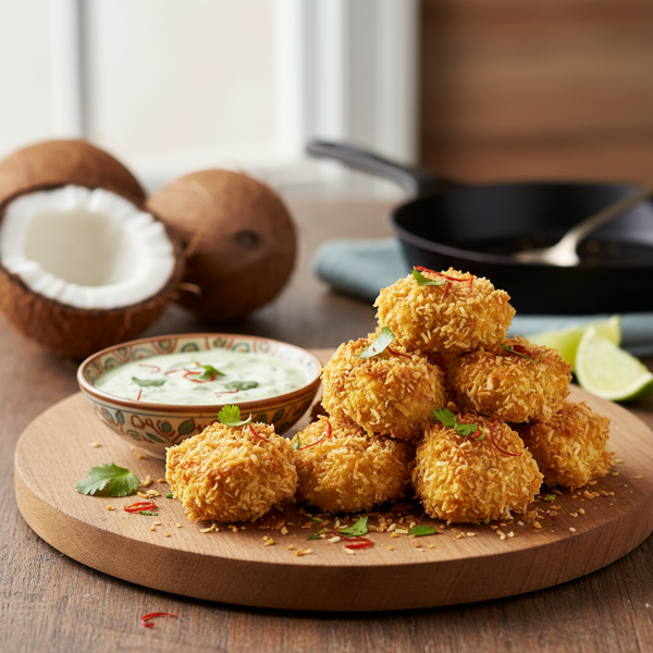 Coconut-Crusted Curried Chicken Bites recipe