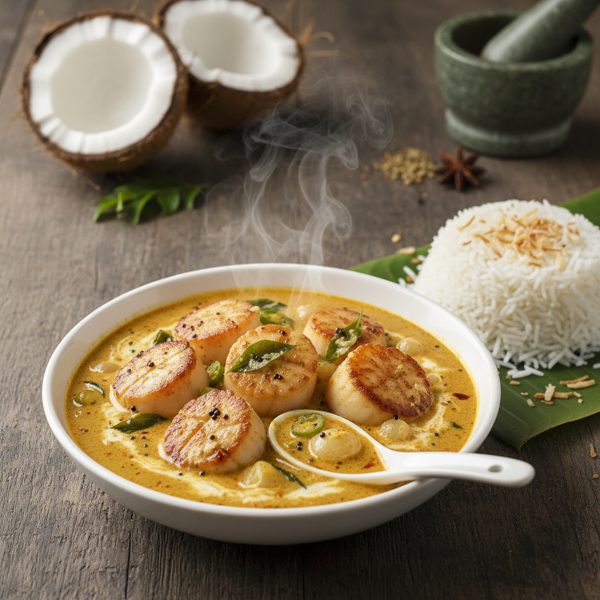 Coconut-Infused Kerala Scallop Curry recipe