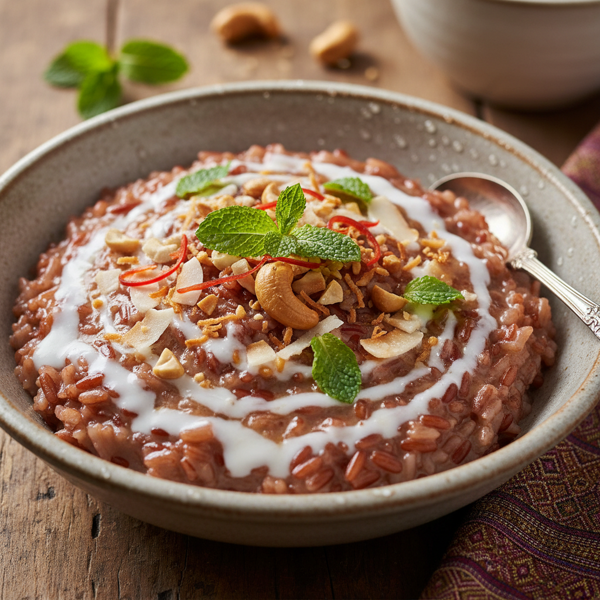 Coconut-Infused Thai Red Rice Pudding recipe