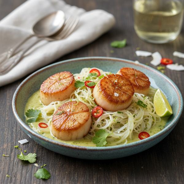 Coconut-Lime Scallops with Vermicelli Noodles recipe