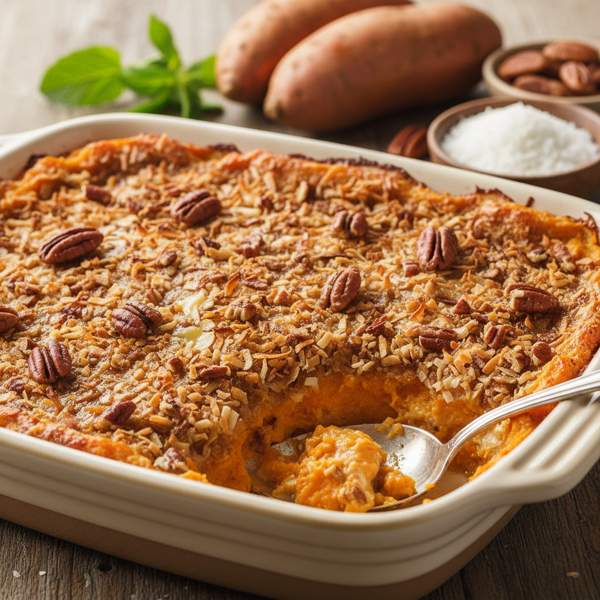 Coconut-Pecan Sweet Potato Delight recipe