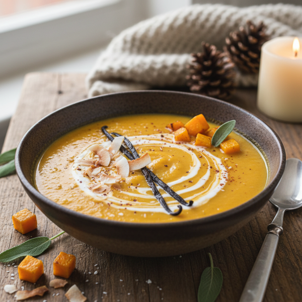 Coconut-Vanilla Winter Squash Fusion Soup recipe