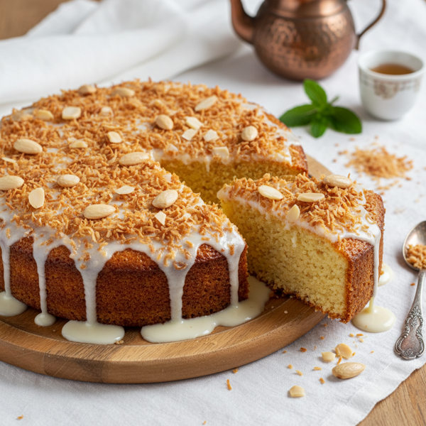 Coconut Bliss Cake (Harissah) recipe