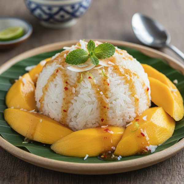 Coconut Bliss Sticky Rice with Nam Pla Drizzle recipe
