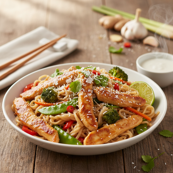 Coconut Chicken Noodle Stir-Fry Delight recipe