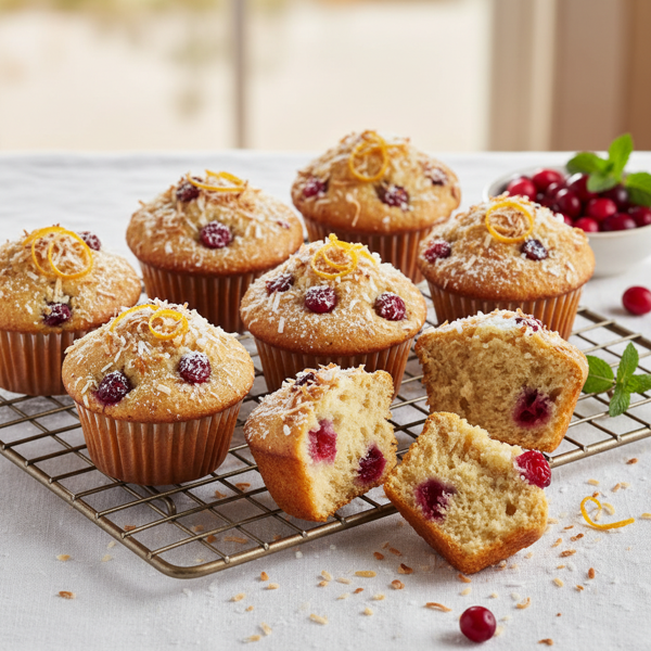 Coconut Cranberry Orange Delight Muffins recipe