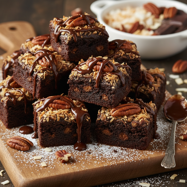 Coconut Pecan Chocolate Brownie Bites recipe