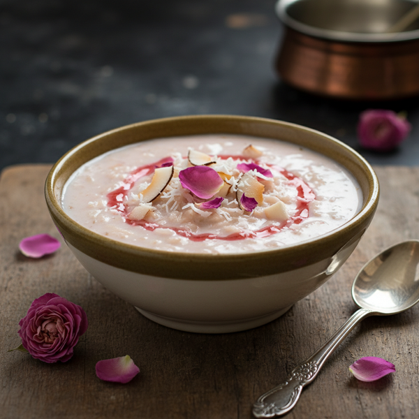 Coconut Rose Kheer recipe