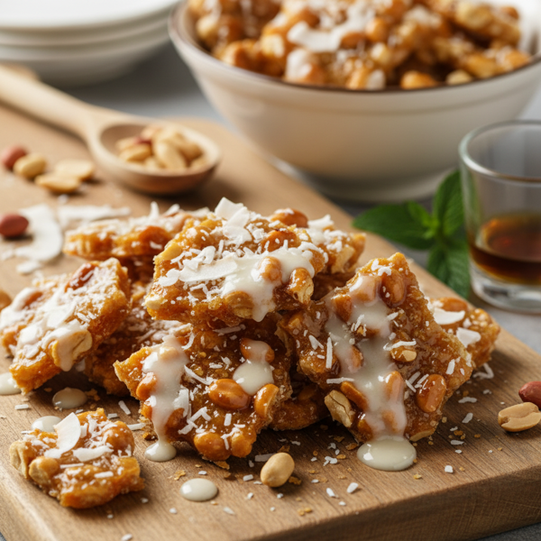 Coconut Rum Infused Peanut Brittle recipe