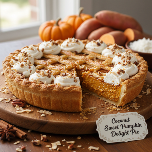 Coconut Sweet Potato Pumpkin Delight Pie recipe