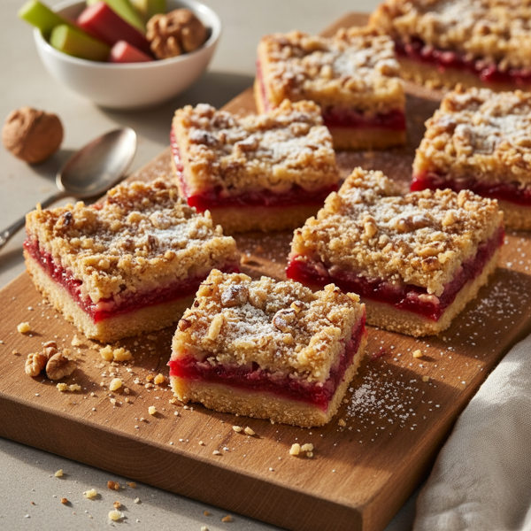 Coconut Walnut Rhubarb Delight Bars recipe