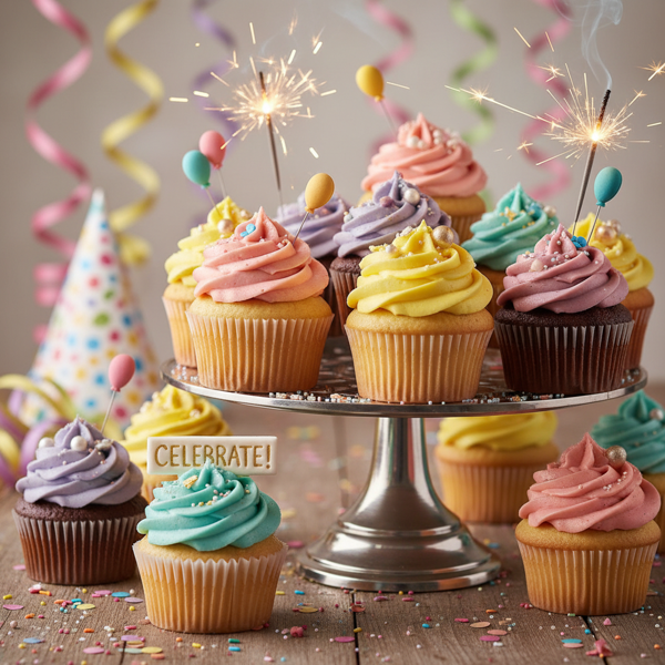 Colorful Celebration Cupcakes recipe