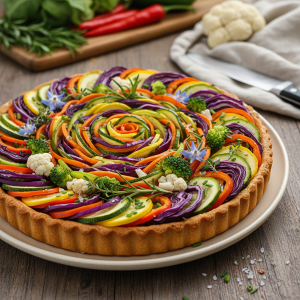 Colorful Garden Rose Veggie Tart recipe