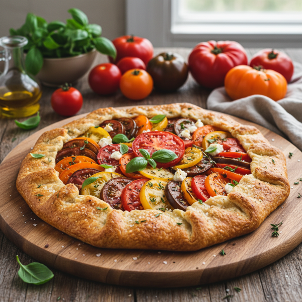 Colorful Heirloom Tomato Galette recipe