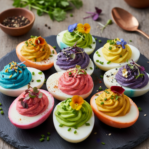 Colorful Kaleidoscope Deviled Eggs recipe