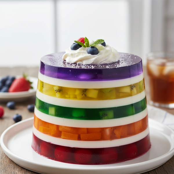 Colorful Layered Gelatin Delight recipe