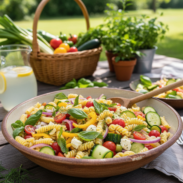 Colorful Summer Garden Pasta Salad recipe