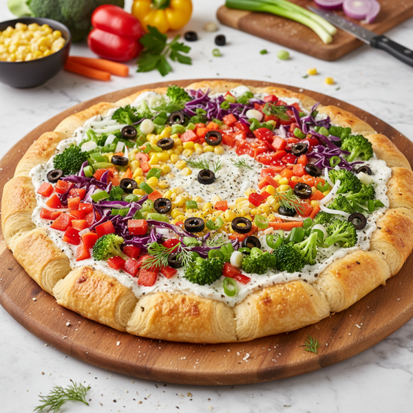 Colorful Veggie Crescent Pizza recipe