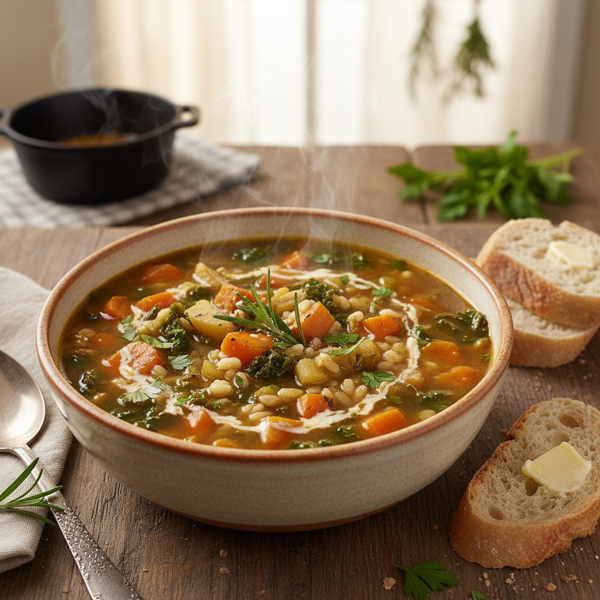 Comforting Barley & Root Vegetable Soup recipe