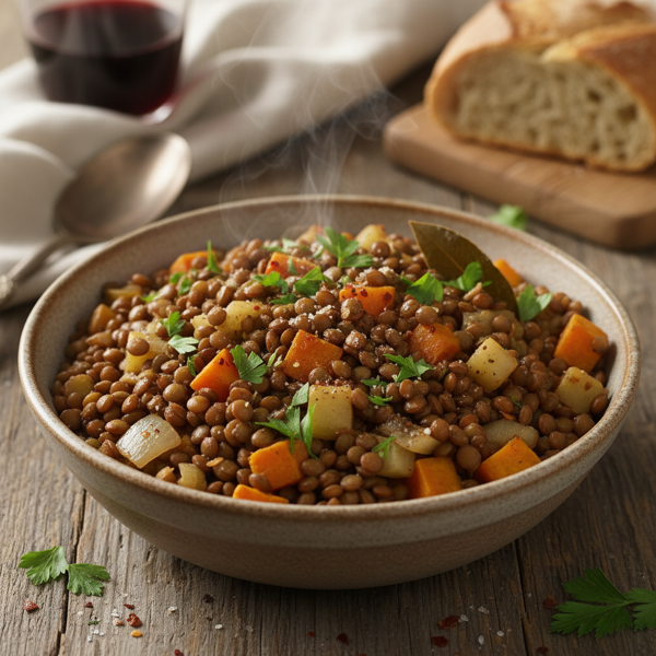 Comforting Brown Lentil Medley recipe