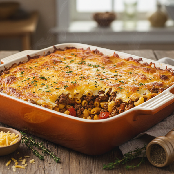 Comforting Cheesy Beef Casserole recipe