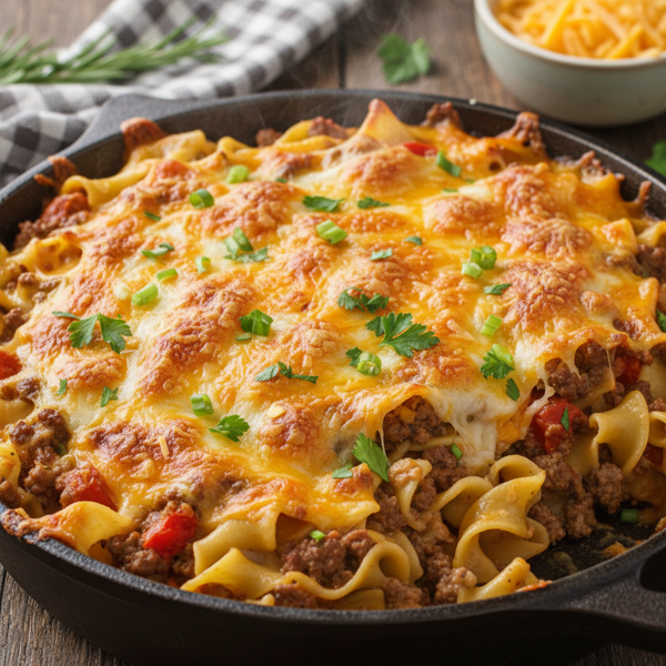 Comforting Cheesy Beef Noodle Casserole recipe