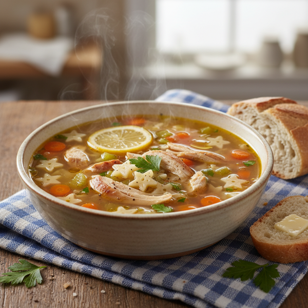 Comforting Chicken and Star Pasta Soup recipe