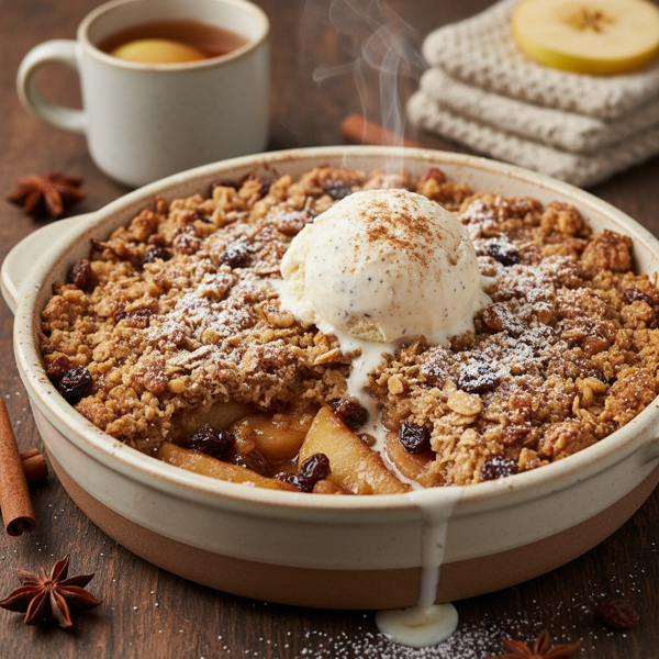 Cozy Cinnamon Apple Raisin Crisp recipe