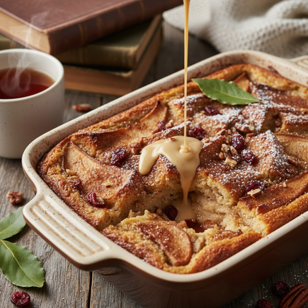 Cozy Cinnamon Pear Bread Pudding recipe