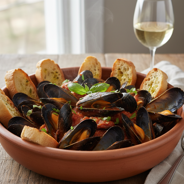 Cozze Umbra: Savory Mussels in Rich Tomato-Wine Sauce recipe