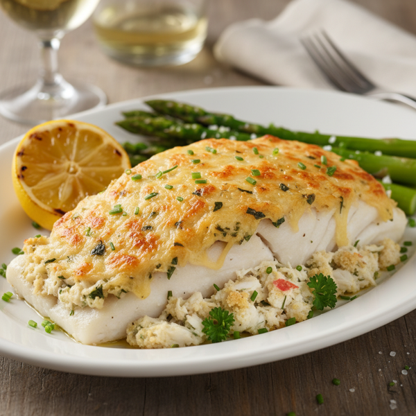 Crab-Stuffed Haddock with Parmesan Crust recipe