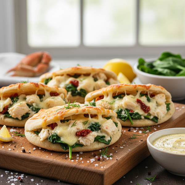 Crab Florentine Stuffed Mini Pitas recipe