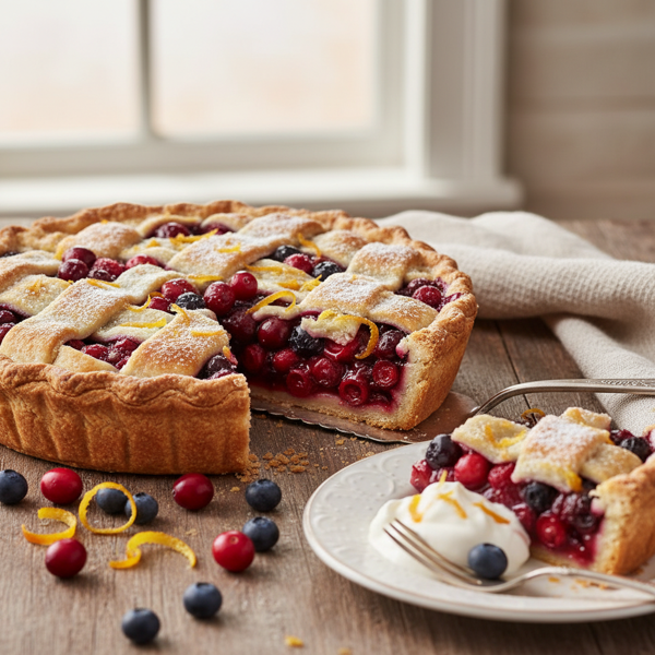 Cranberry-Blueberry Citrus Delight Pie recipe