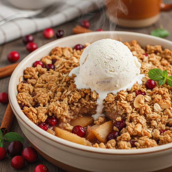 Cranberry-Infused Apple Pear Crisp recipe