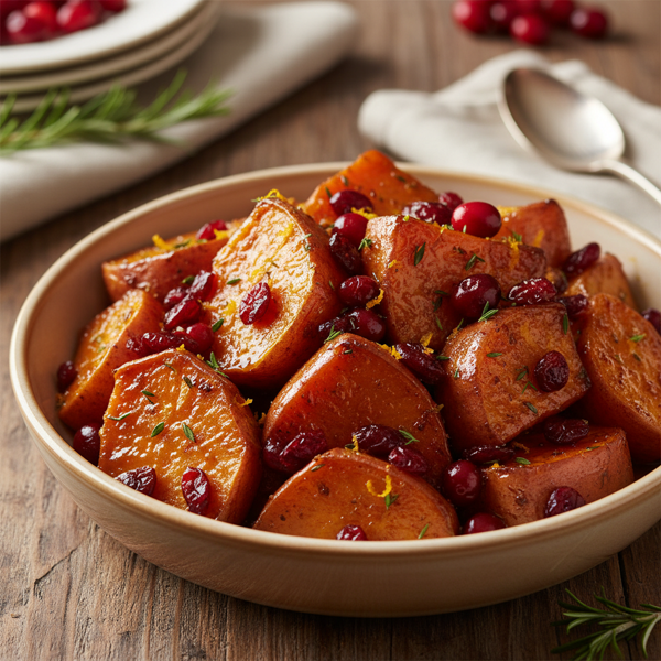 Cranberry-Infused Candied Sweet Potatoes recipe