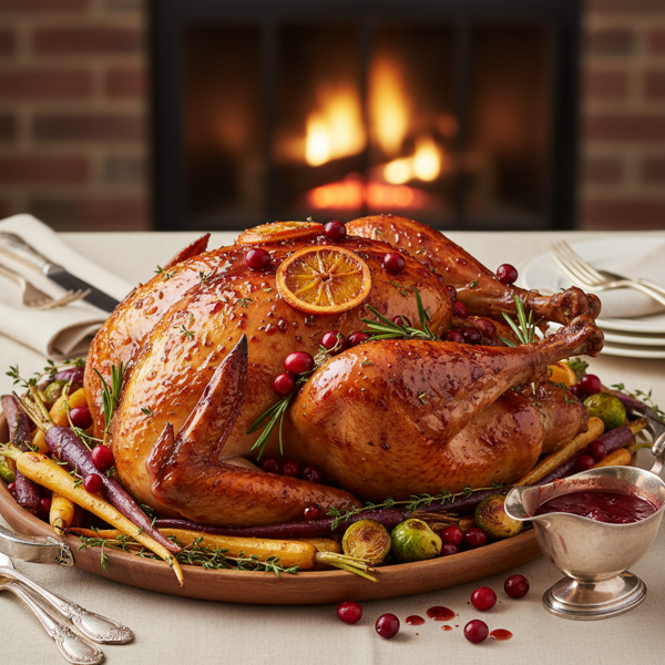 Cranberry-Orange Glazed Spatchcocked Turkey recipe