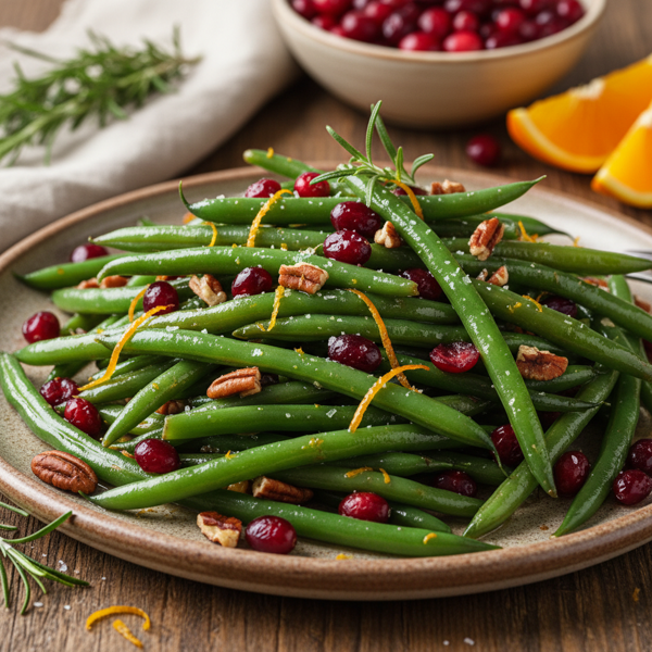 Cranberry-Orange Sautéed Green Beans with Pecans recipe