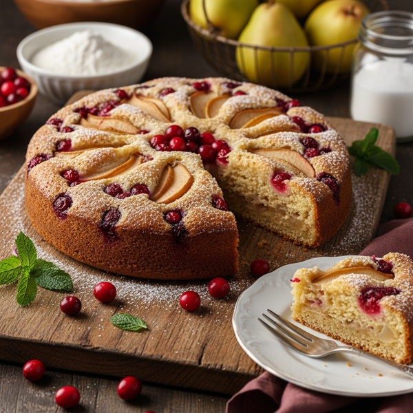 Cranberry-Pear Bliss Cake recipe