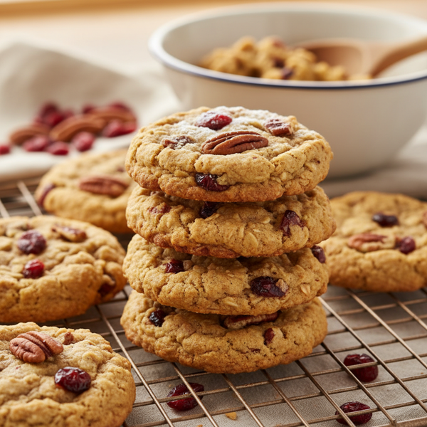 Cranberry-Pecan Chewy Oatmeal Bliss Cookies recipe