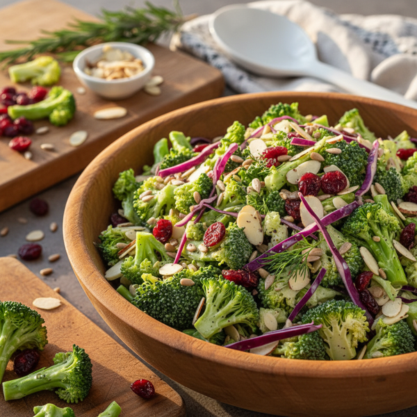 Cranberry Almond Broccoli Crunch Salad recipe
