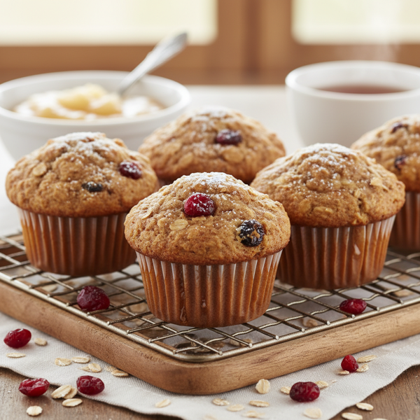 Cranberry Applesauce Oatmeal Muffins recipe