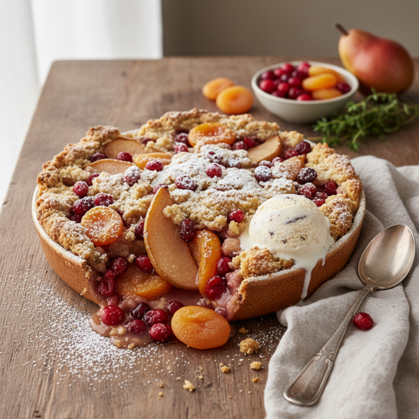 Cranberry Apricot Pear Delight Cobbler recipe