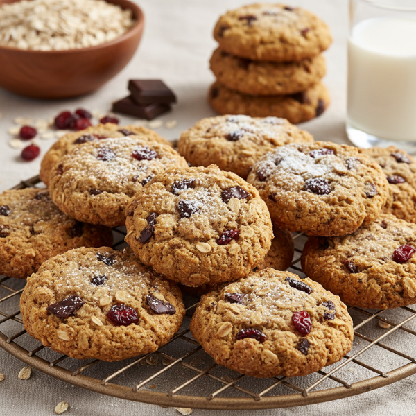 Cranberry Choco-Oat Delight Cookies recipe