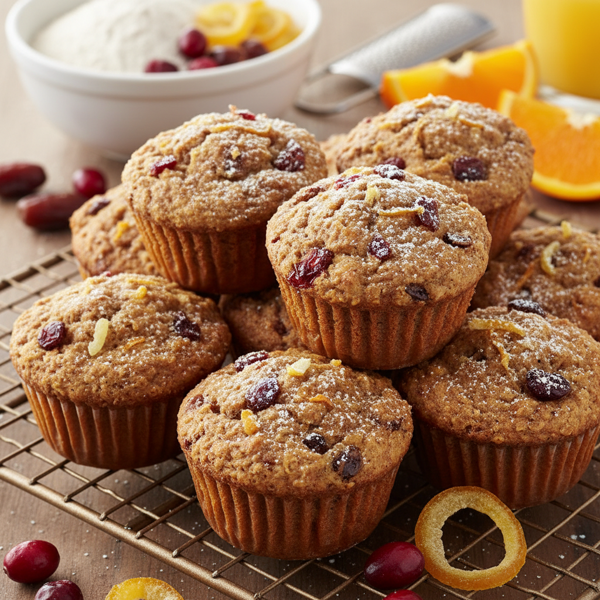 Cranberry Date Citrus Delight Bran Muffins recipe